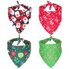 4 Pack Dog Bandana Christmas Pet Scarf Set Decoration for Pets