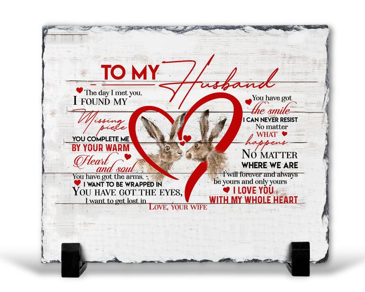 To My Husband MISSING PIECE Birthday Christmas Anniversary Gift Rock Slate