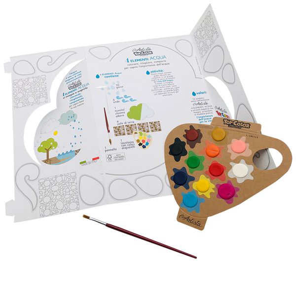 Toy Color - L'Artista Acqua Water Cycle Kit - 12 Watercolours + Cut-Outs