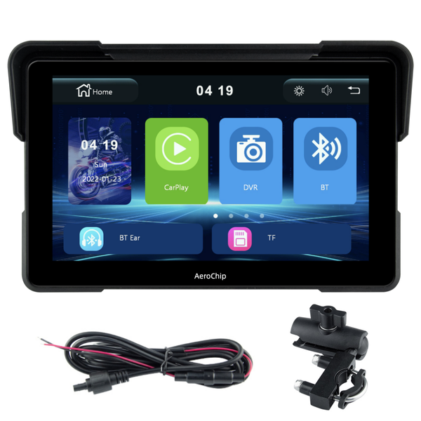 7" Motorcycle CarPlay Screen - Wireless Android Auto, IP67 Waterproof