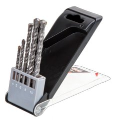 Masonry Drill Bit Set 4-10mm - 5pc for Stone, Brick &amp; Concrete - 2 Pack