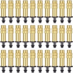 Drip Irrigation Spray Emitters Adjustable Atomizing Nozzles Brass - 30 Pack