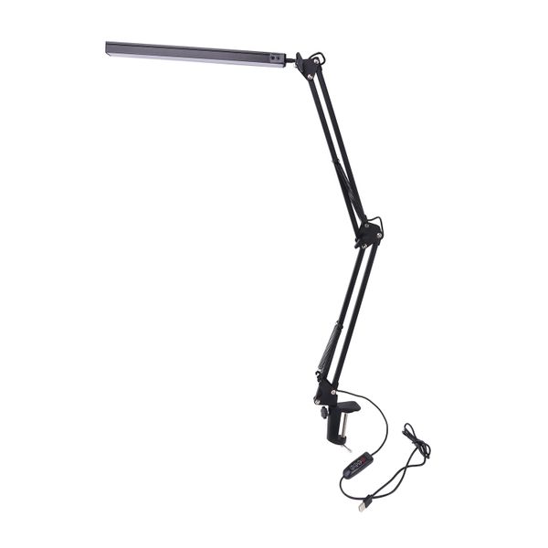 Long Arm Desk Lamp Adjustable Clamp On Desk Light Modern Craft Lighting Led