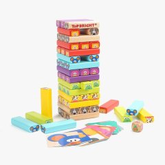 TopBright - Animal Stacking Jenga Game - 77pc