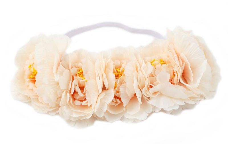 Handmade Large Peony Flower Crown - Ivory (Teen-Adult)
