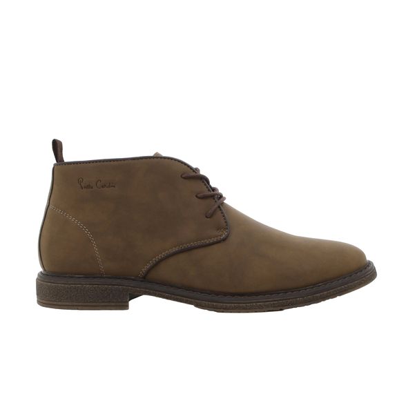 Pierre Cardin Men's Brown Pu Leather Lace-Up Boot