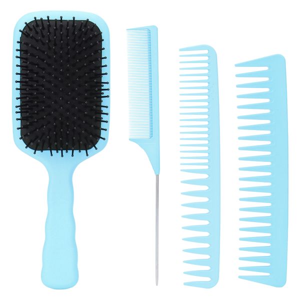 4 in 1 Hair Comb Set Detangling Paddle Brush Use Long Thick Thin Curly Hair