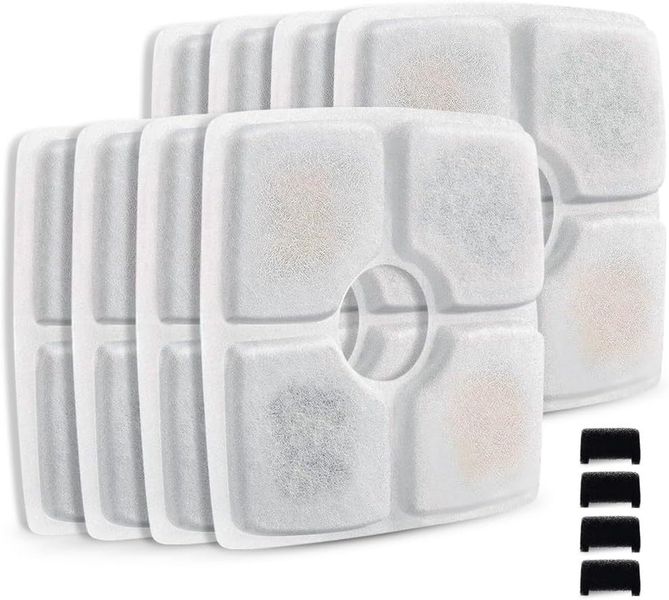 8 Pack Square Pet Water Fountain Filters