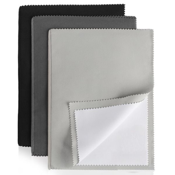 3 Piece Jewelry Cleaning Cloth, 10'' x 12'' Silver Polishing Cloth Jewelry