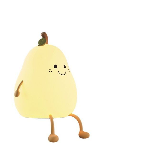 Cute Pear-Shaped Night Light with Colorful Atmosphere for Children