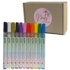 Nail Art Acrylic Paint Pens - 12 Piece