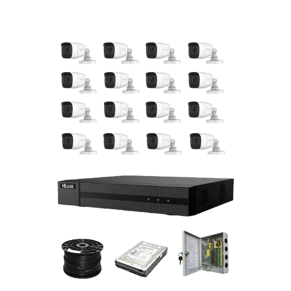 System with Audio-HiLook Hikvision 16ch Turbo HD kit-DVR-16xHD1080P Cam-20M