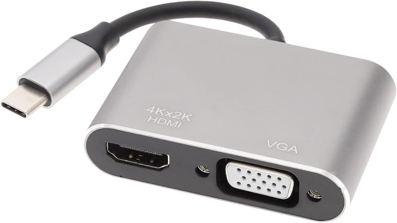 2 in 1 Type-C To HDMI &amp; VGA Adapter HUB With 4K Supported SE