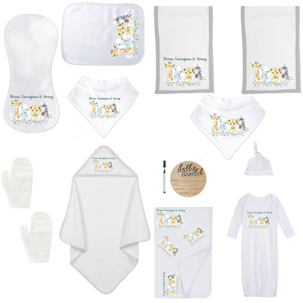 Brave, Courages -Brave, Courages Shower Full Gift Set-Burp cloths, Hooded Towel, Sleeping bag-Brave, Courages