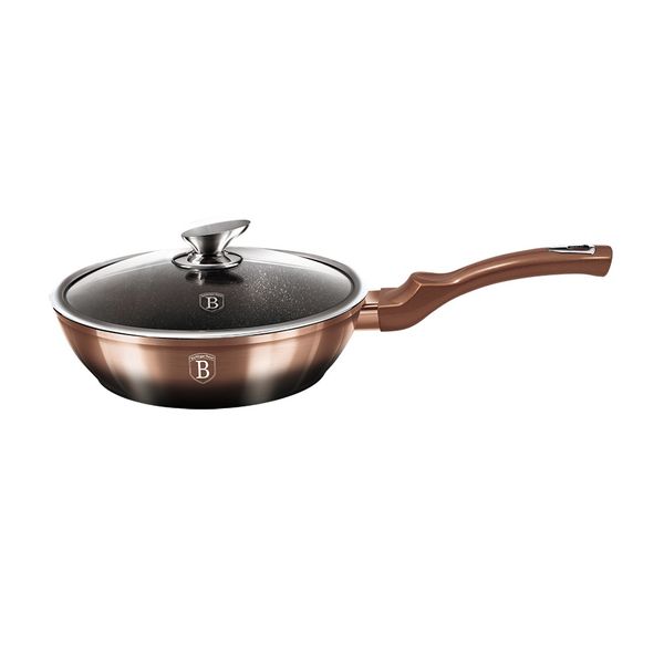 Berlinger Haus 24cm Marble Coating Deep Frypan - Rose Gold Noir Edition
