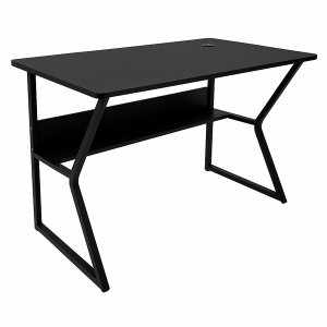 MFurn Modern Computer Workstation Desk - Steel Frame, 120cm (White/Black)
