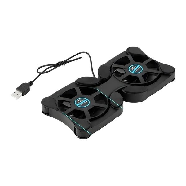 Foldable Dual-Fan Laptop Cooling Pad USB Portable Compatible with Laptops