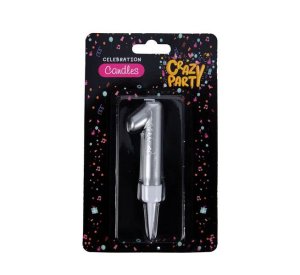 Birthday Candle - Number '1' - Wax - Silver - 5 Pack