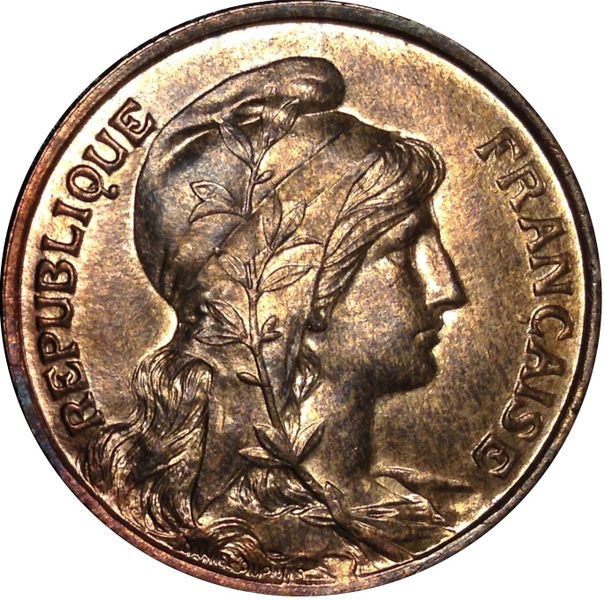 1898 France 10 Centimes Rare Coin