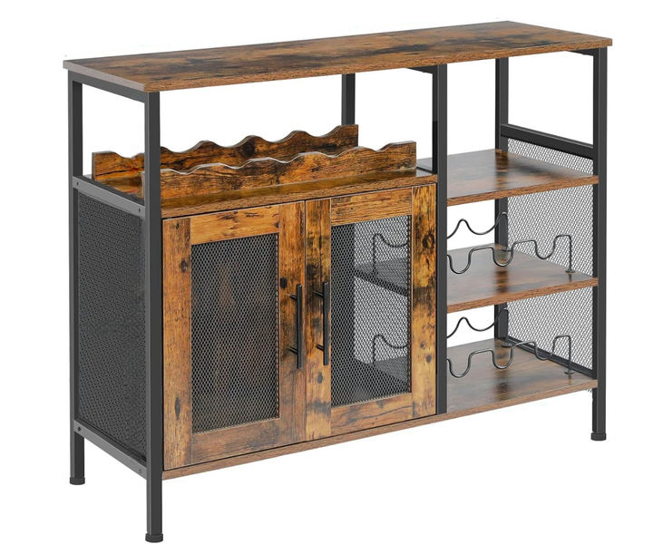 Wine Bar Rack Cabinet Coffee Bar Cabinet Small Sideboard with Glass Holder