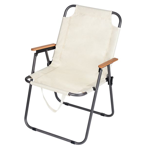 JS Foldable Outdoor Folding Chair Camping Chairs Garden Seating White