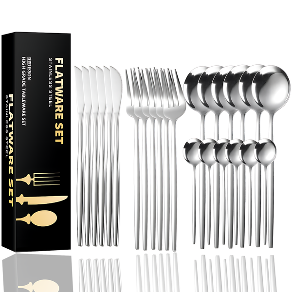 Stainless Steel Cutlery Flatware Sets Knife Fork Spoon Sets 16 Piece
