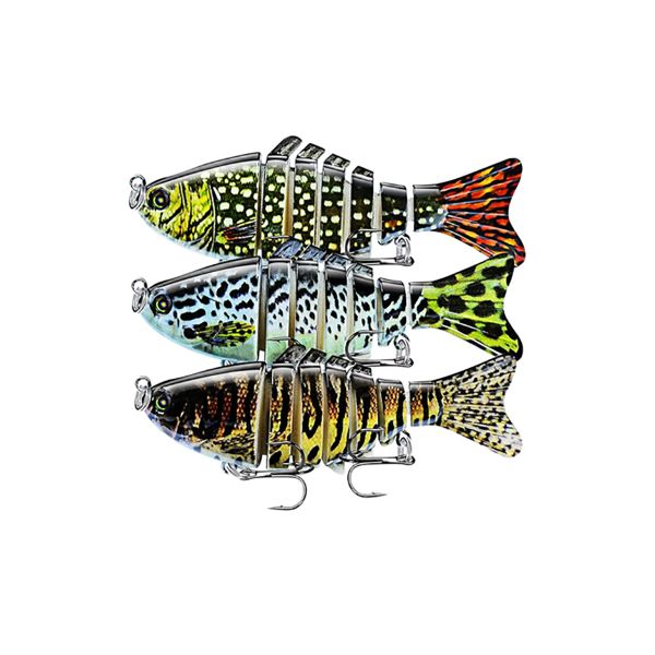 3Piece Realistic Fishing Lures for Bass Trout Swimbait for Bass Fishing