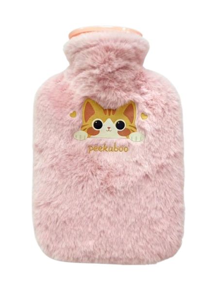 Peekaboo Plush Hot Water Bottle With Faux Fur Cover 1000ml