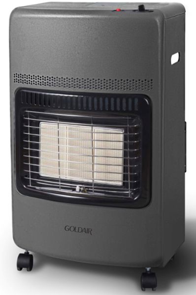 Goldair - 3 Panel Gas Heater with Regulator &amp; Wheels - Grey - GGH-42GR