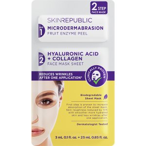 Skin Republic 2 Step Hyaluronic Acid + Collagen Face Mask Sheet