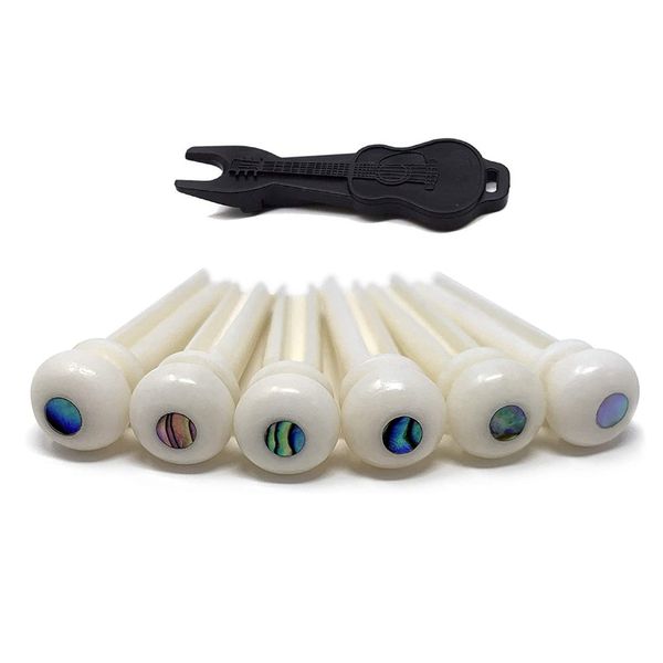 Guitar Cattle Bone Material Guitar Bridge Pins with Pearl Shell Dot