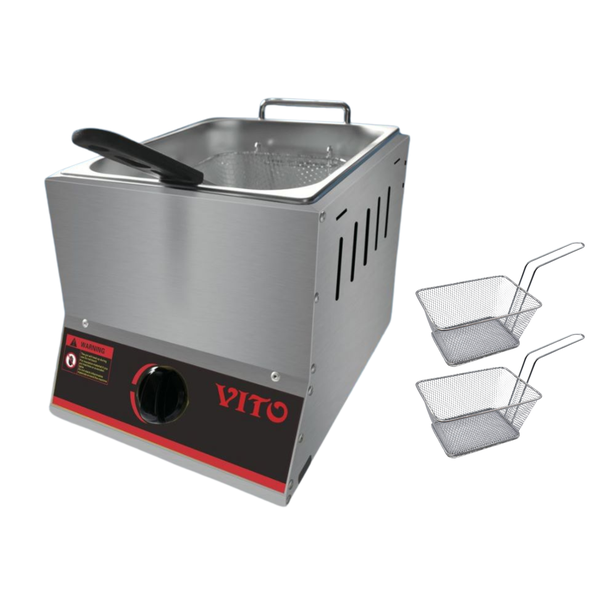 Vito dfg-6l 6L Gas Deep Fryer and 2 Chip Baskets