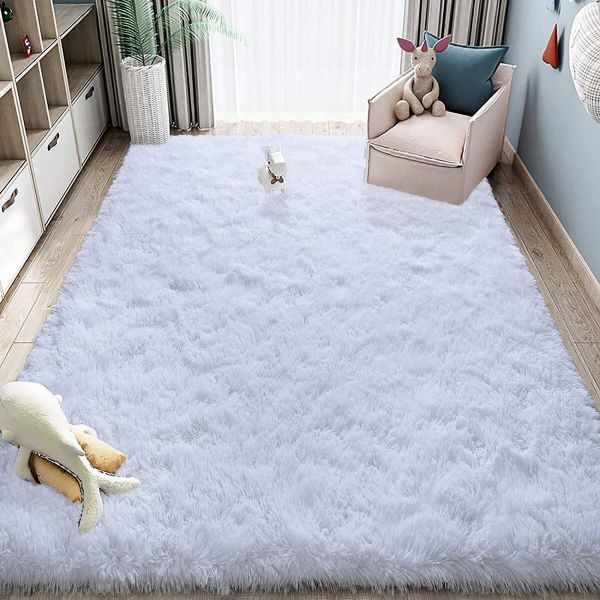 Fluffy Carpets Rug White 200 x 150cm