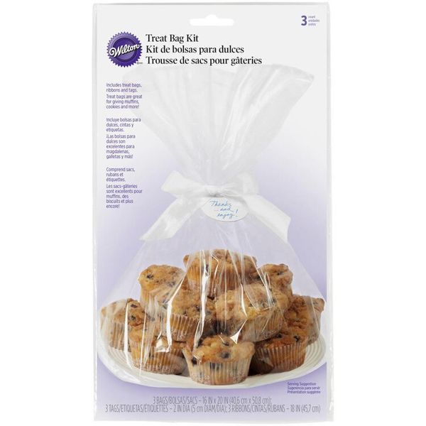 Wilton 3 Pack Clear Large Party Cakes Pies Sweets Pops Treats Favors Bags