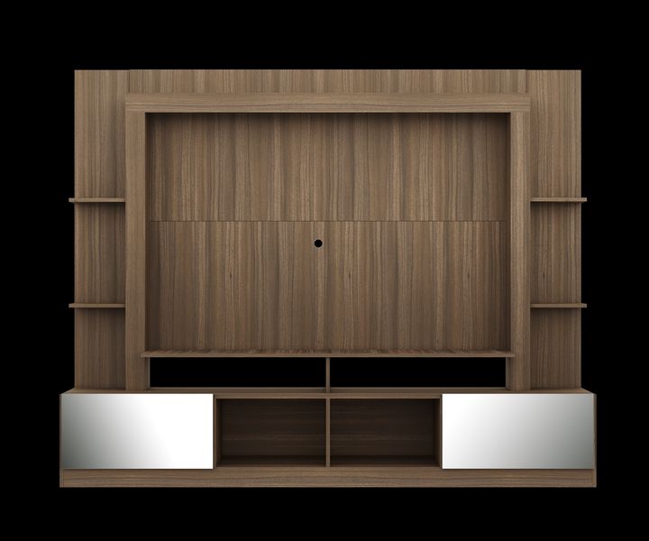 TV Unit with Wall Panel and Storage - Modern Entertainment Centre for TVs