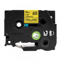 Rappid Tz-661 Brother Label Tape Cartridge - (36mm) Black on Yellow [8m]