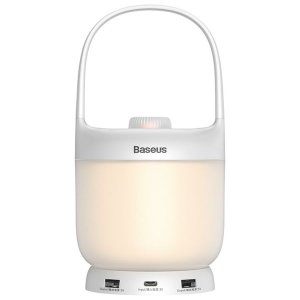 Baseus Moon-White Series Knob Stepless Dimming Portable Lamp Type-C + 2xUSB