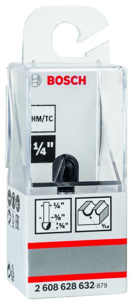 Core box bit, 1/4", R1 4.7 mm, D 9.5 mm, L 9.2 mm, G 45 mm 1/4", R1 4,7 mm, D 9,5 mm, L 9,2 mm, G 45 mm