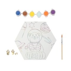 Kids DIY Painting Kit Canvas- 1 Brush &amp; 5 Paint Colors-12 x Sets