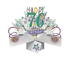 3D Pop-up Card - 70th Birthday Stars