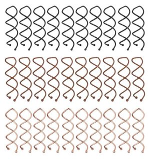 30-Pack Bun Twist Spiral Pins - Non-Scratch Tips for Secure Updos