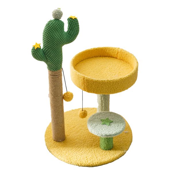 Pet Cat Scratcher Cat Tree Climbing Frame Tree House Cat Bed-(Height )66 cm