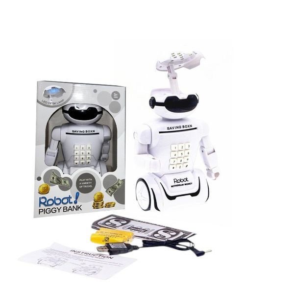 Robot Piggy Bank With Rechargeable Battery