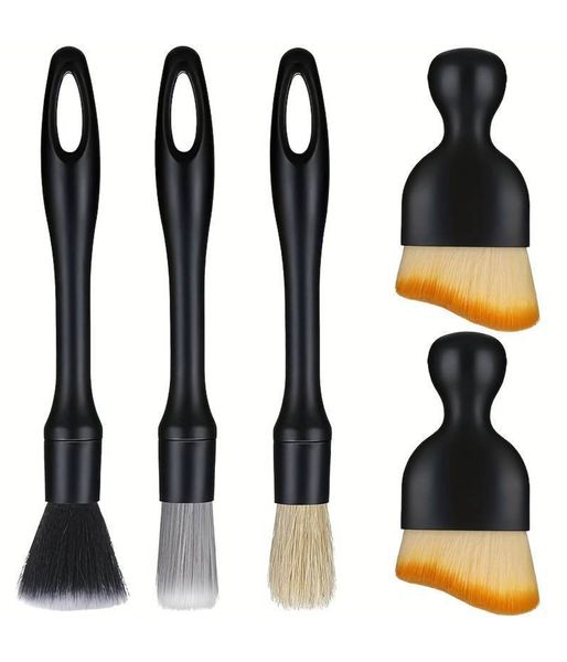 Car Interior Details Cleaning Brush Set-5 Piece Set
