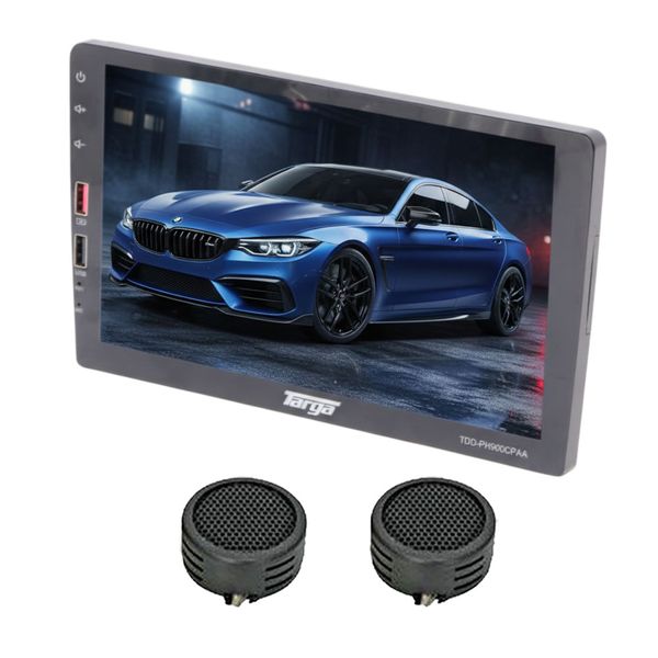 Targa 9 Double Din Android Auto &amp; Bluetooth Media Player &amp; Evo Tweeters