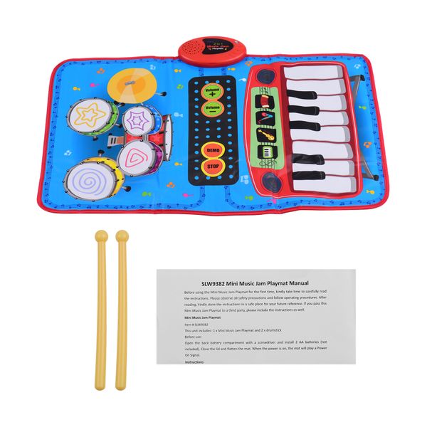 70x45cm Music Play Mat, Piano &amp; Drum, Compatible With Kids