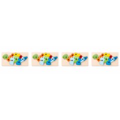 4 Pack - Educational Stegosaurus Building Blocks - Multicolour