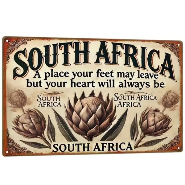 Decor South Africa Protea Quote Metal Sign Rustic Vintage Wall Art 20x30 cm
