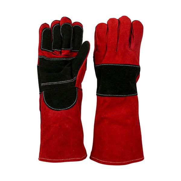 40CM Long Leather Braai Gloves Welders Heat Resistant Gloves