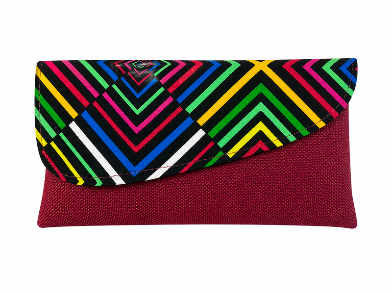 Kifahari Red Stripped Luxury Handmade Clutch Purse